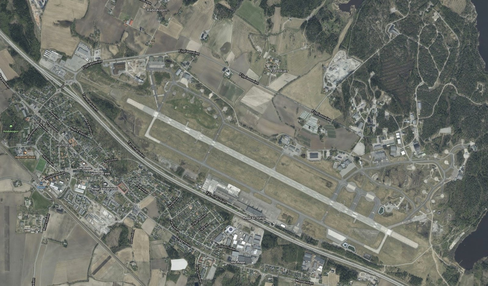Beliggenhet ved Rygge flyplass Galleribilde