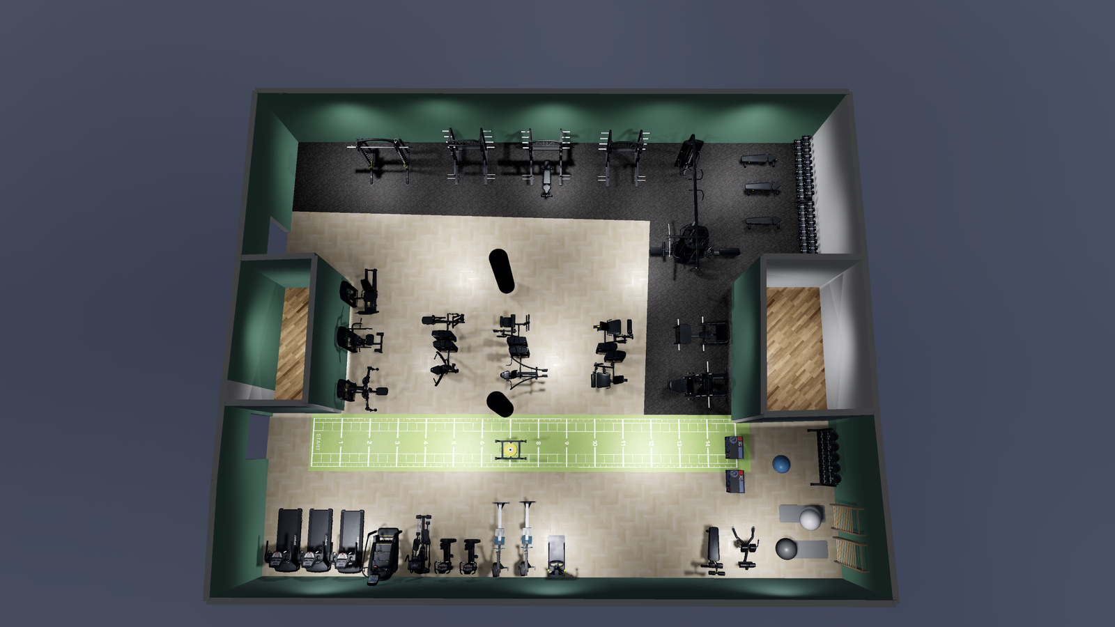 Treningsrom i underetasje, åpner 01.01.2026. Galleribilde