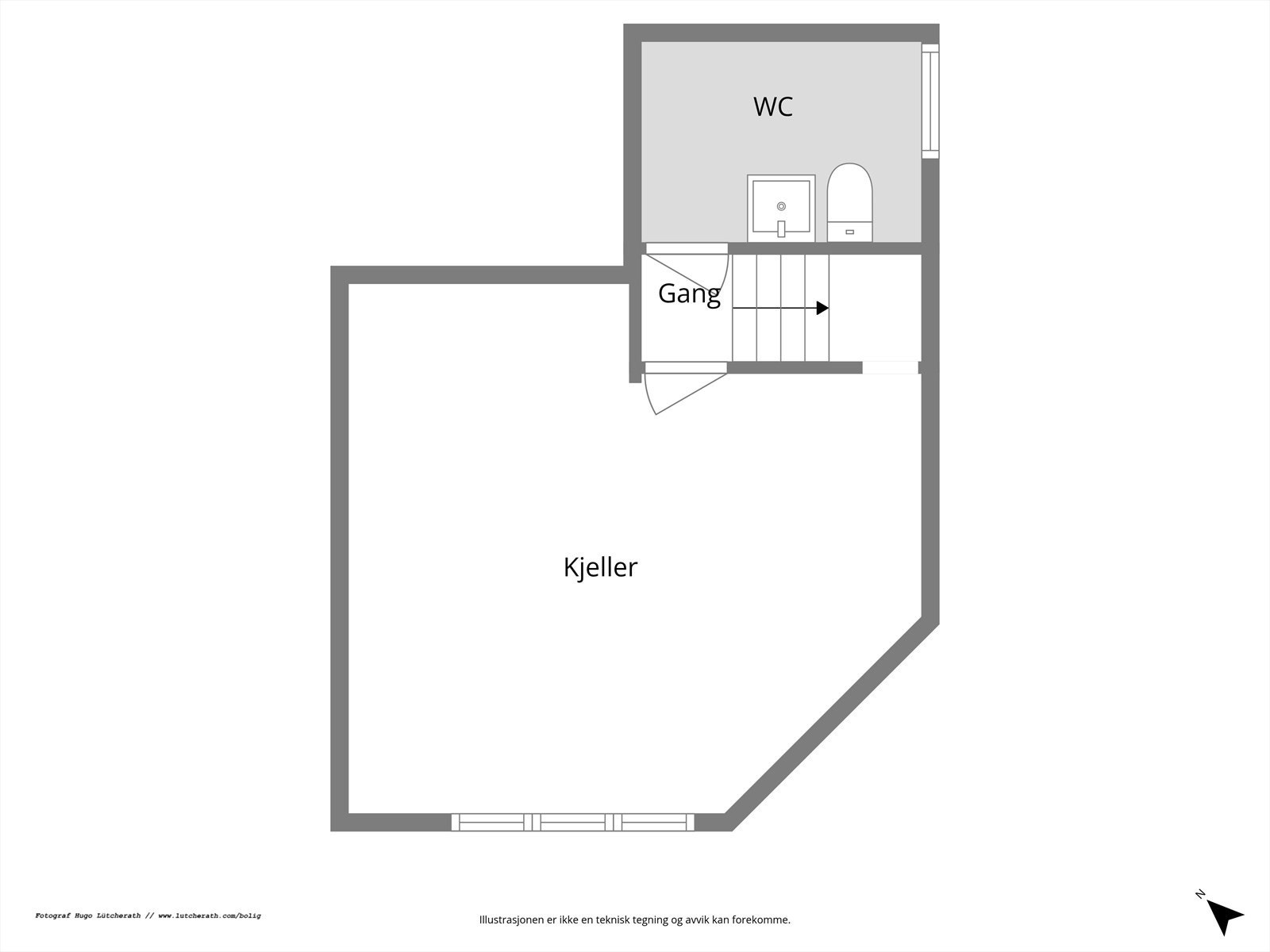 Planløsning kjeller. Galleribilde