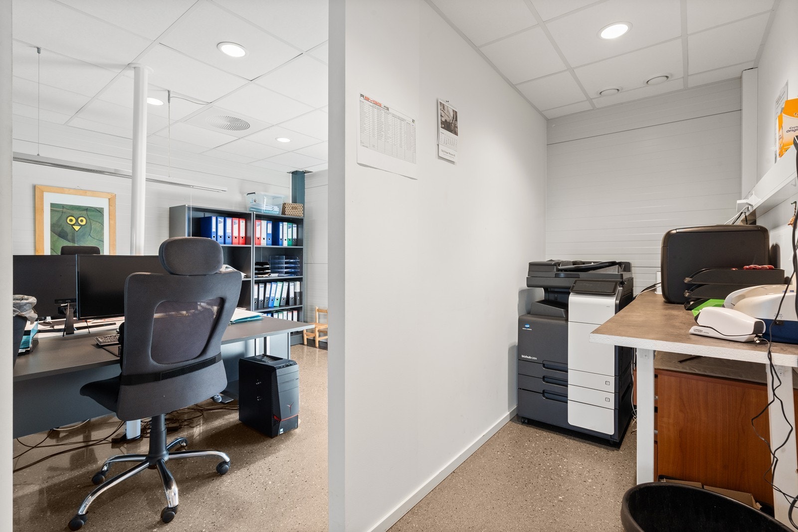 Vannbåren varme i gulv i kontordeler. Galleribilde