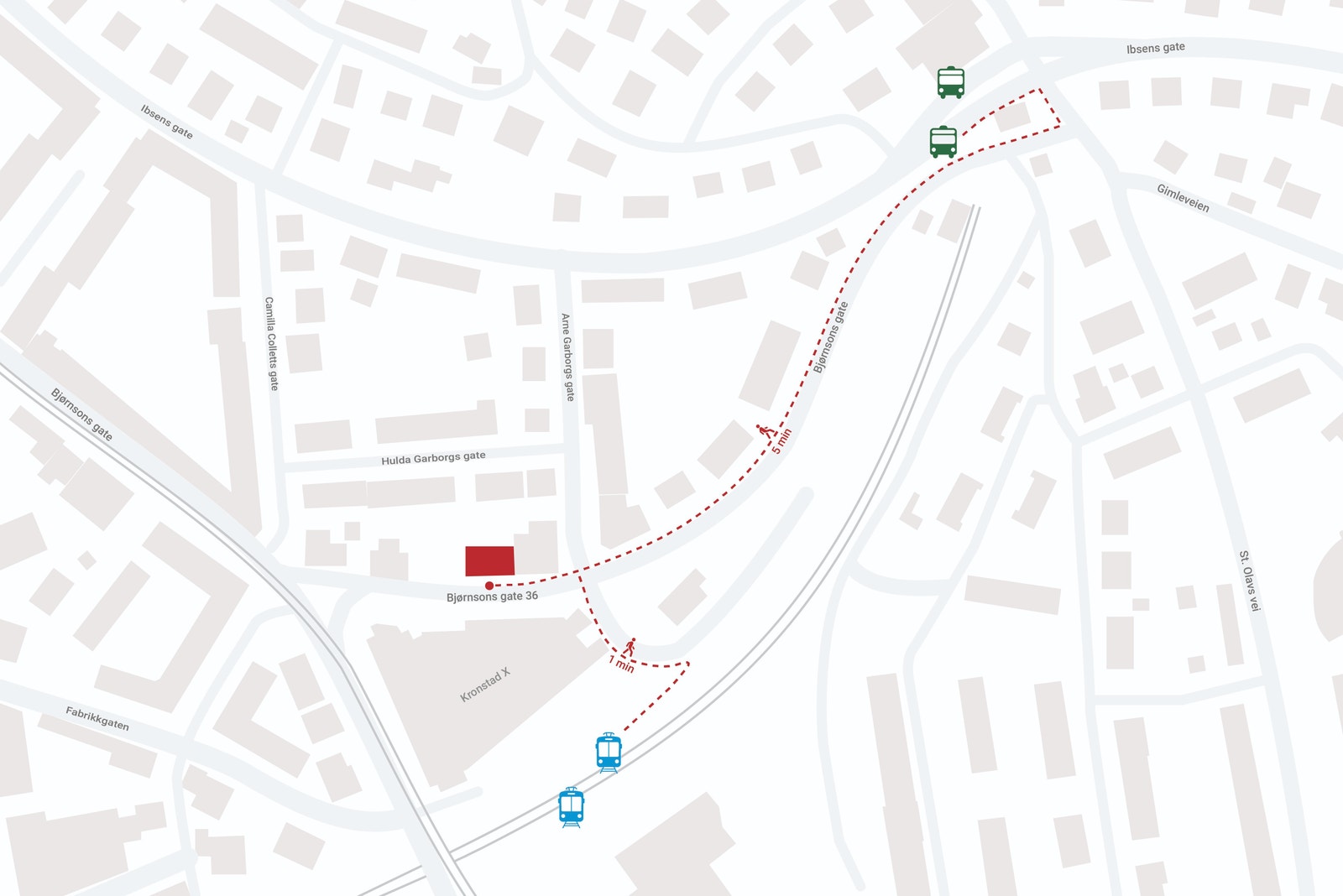 Kort vei til buss og bybane. Galleribilde