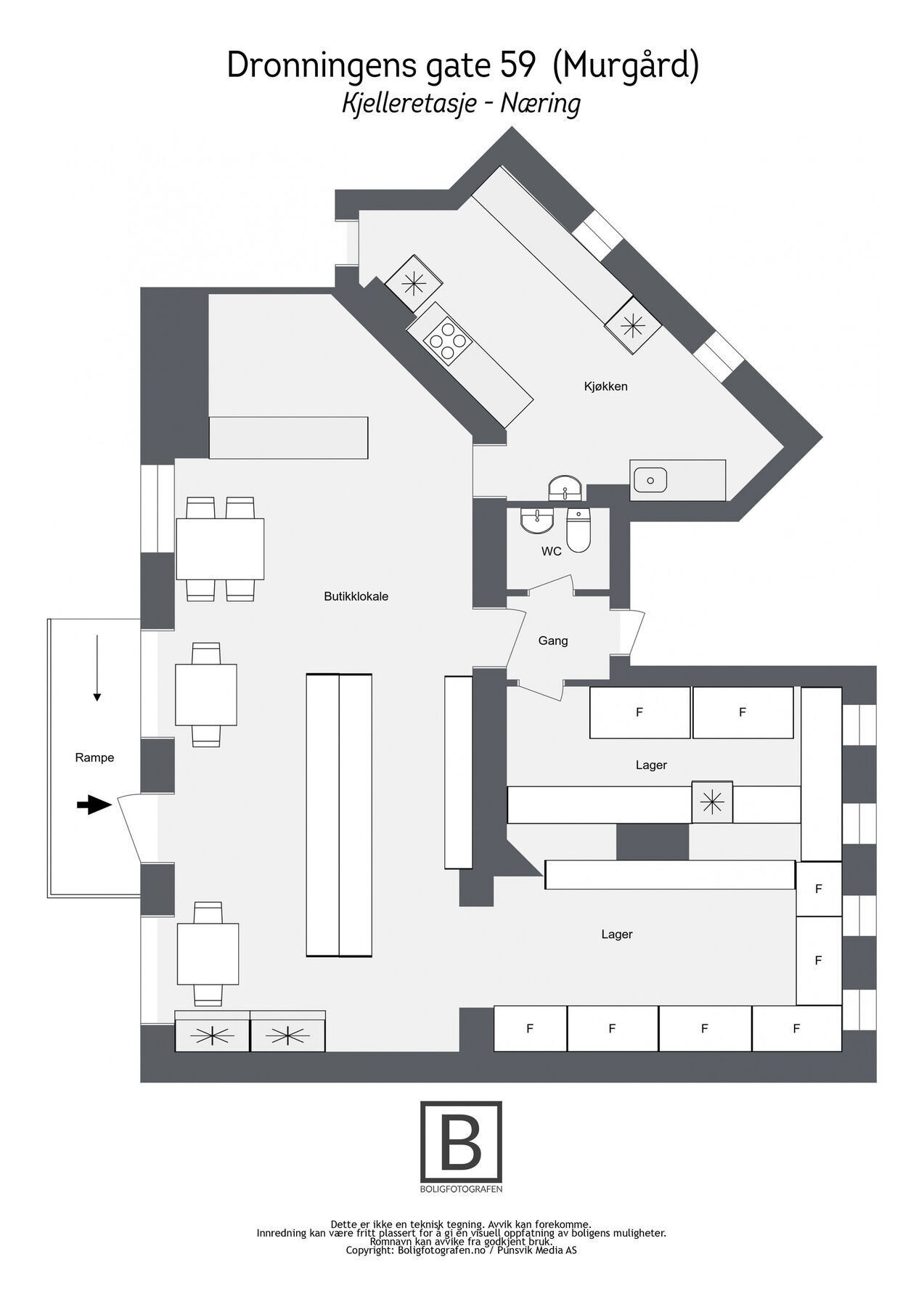 7. Dronningens gate 59 (Murgård) - Kjelleretasje - Næring Galleribilde