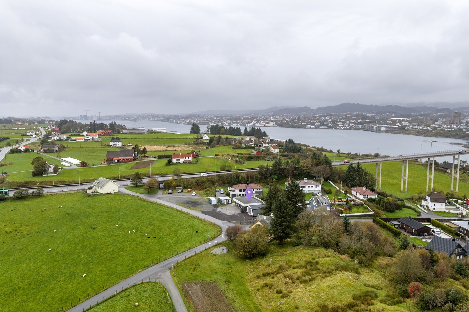 Luftfoto tatt mot nord Galleribilde