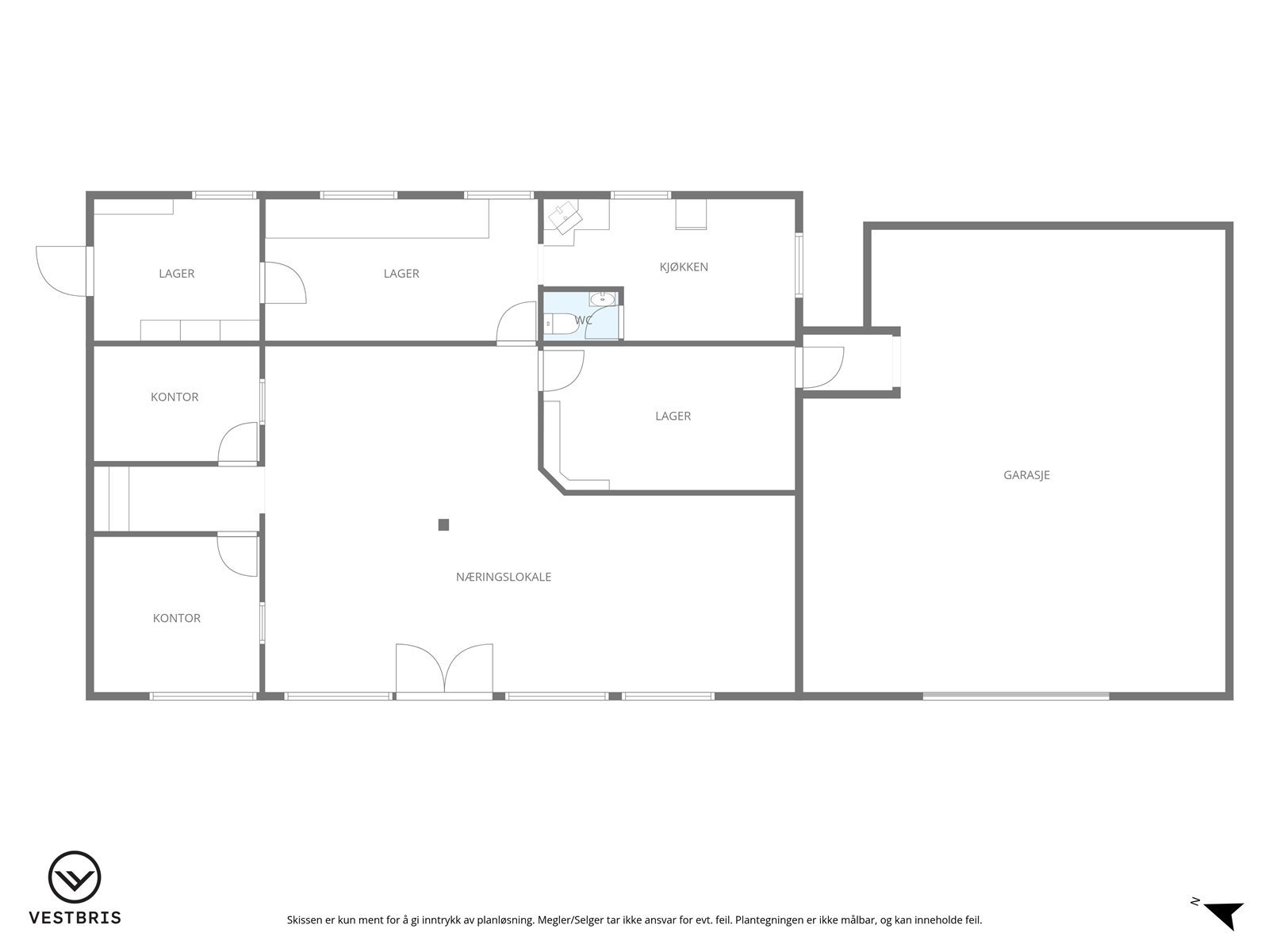 Plantegning, garasje=rubbhall Galleribilde