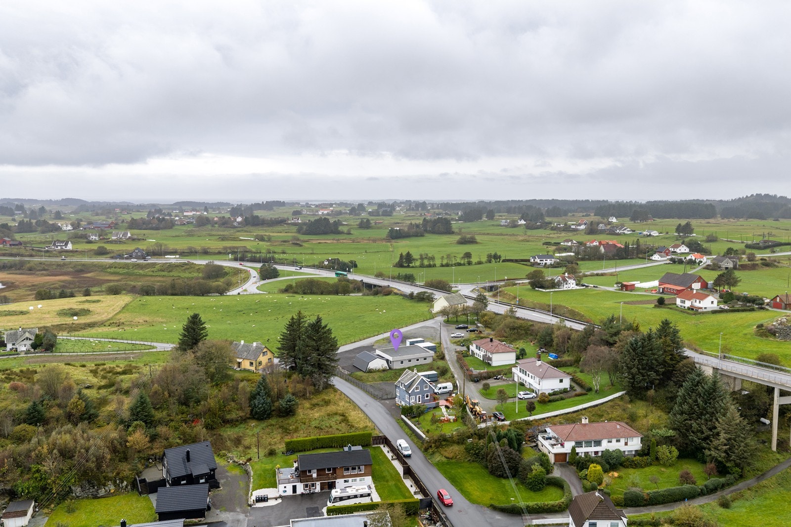 Luftfoto tatt mot vest Galleribilde