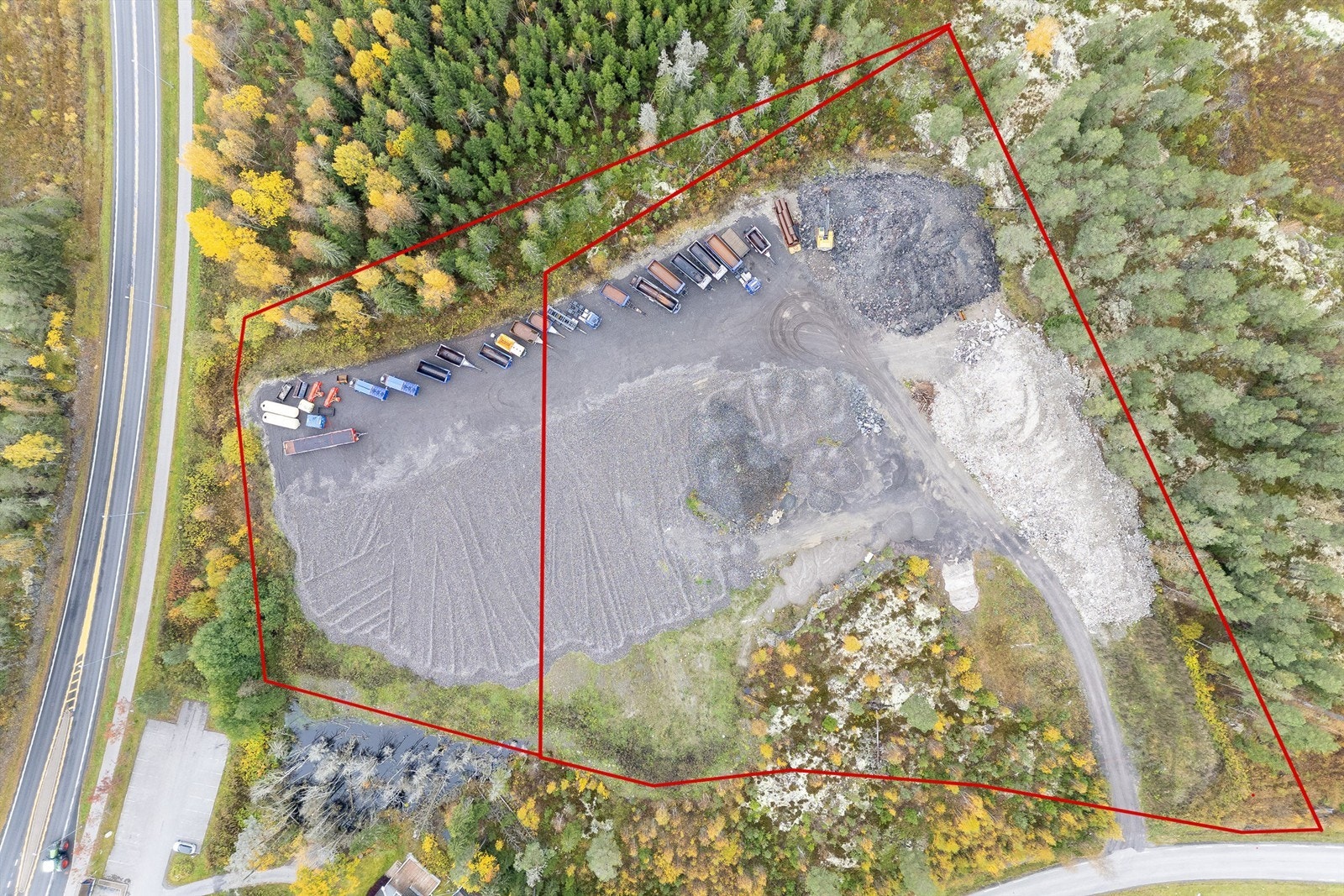Skogbygdavegen næringstomt 2 bruksnummer markert Galleribilde