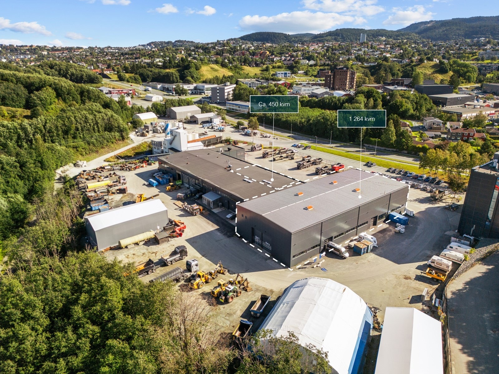 Hall på 1 264 kvm er utleid. Ledig areal kun areal på 450 kvm. Galleribilde
