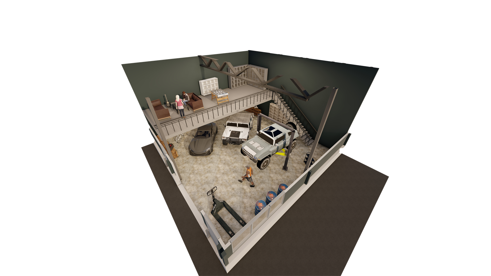 7 meter til tak - leveres tilrettelagt som lager med mulighet for mesanin Galleribilde