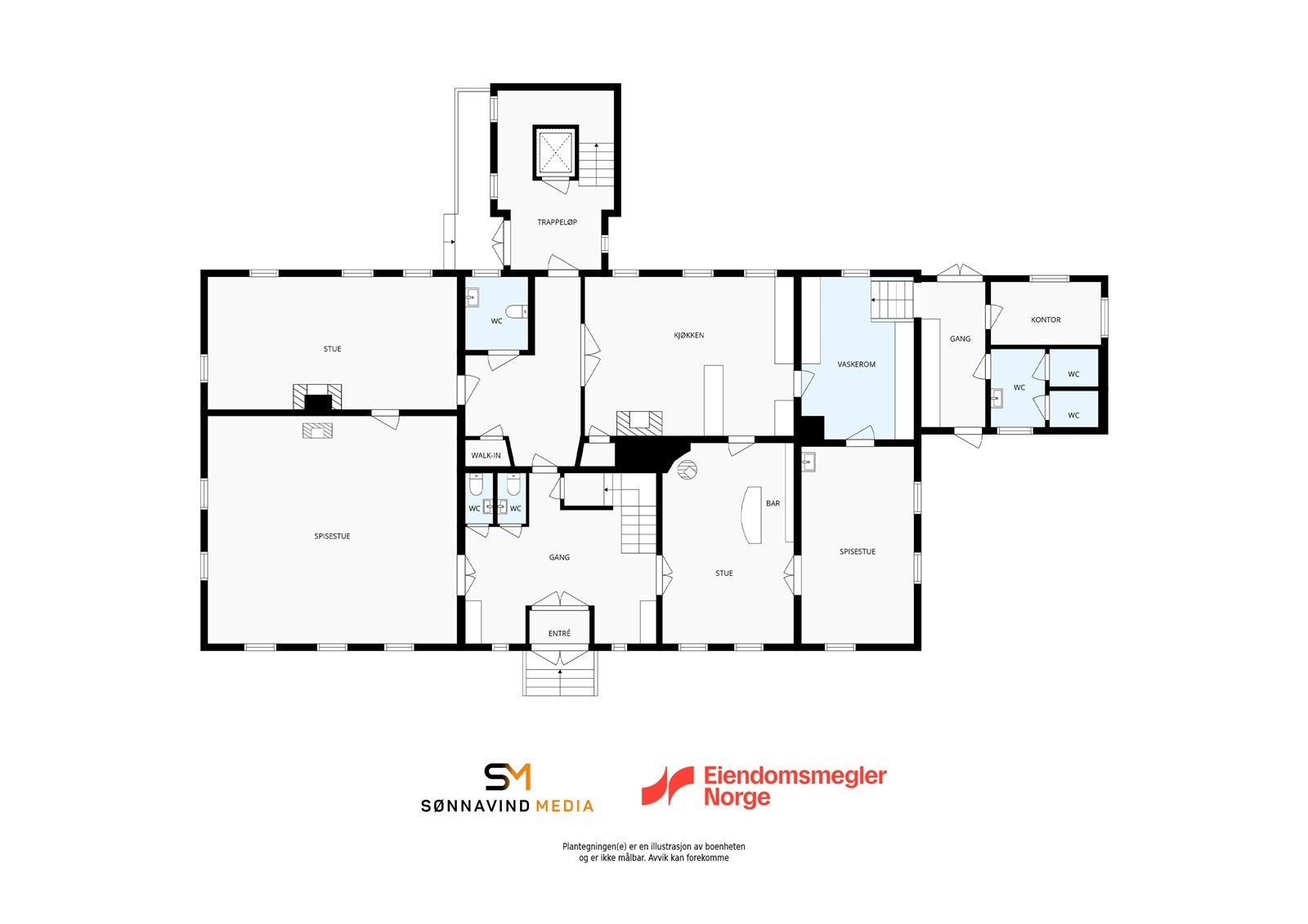 Plantegning Hovedgården 1.etg. Galleribilde
