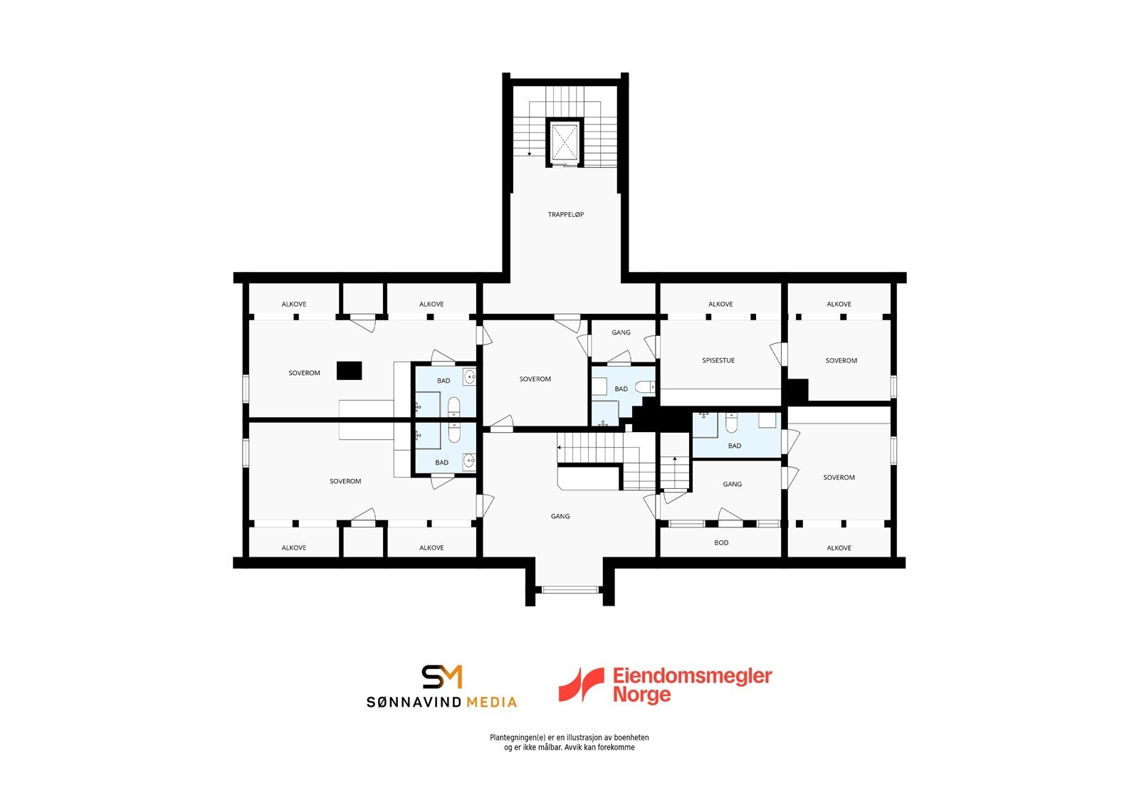 Plantegning Hovedgården 3.etg. Galleribilde