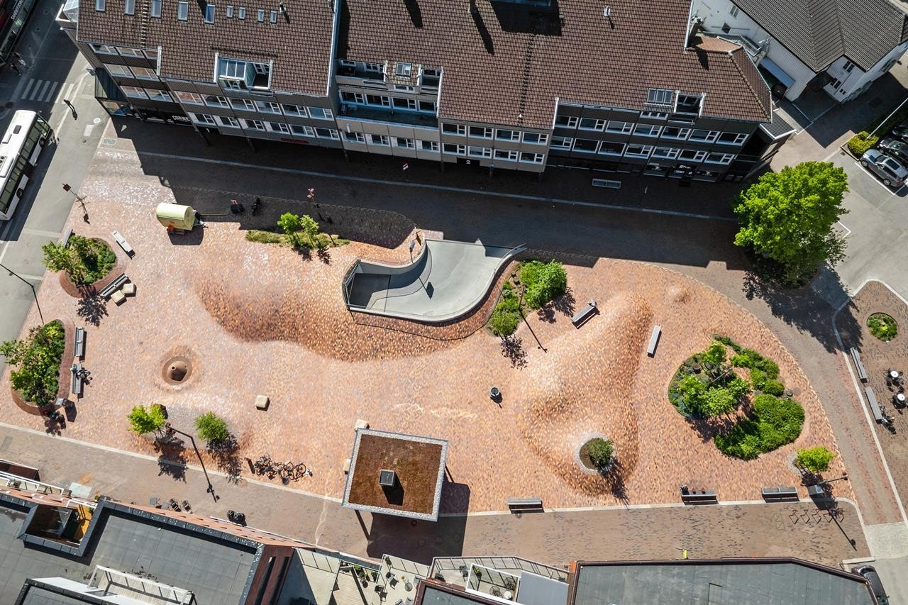 Aagaards Plass er nylig renovert av Sandefjord kommune Galleribilde