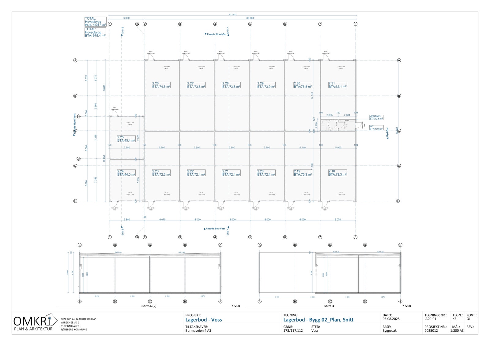 Istadmyrane 35a
Plan og Snitt Bygg 2 Galleribilde