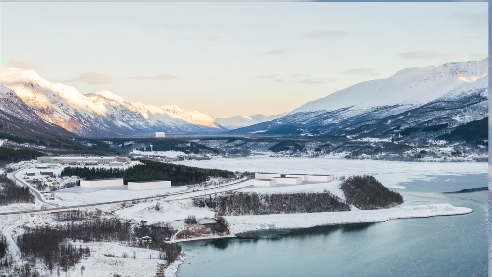 Illustrasjon av mulige bygg på tomten Galleribilde