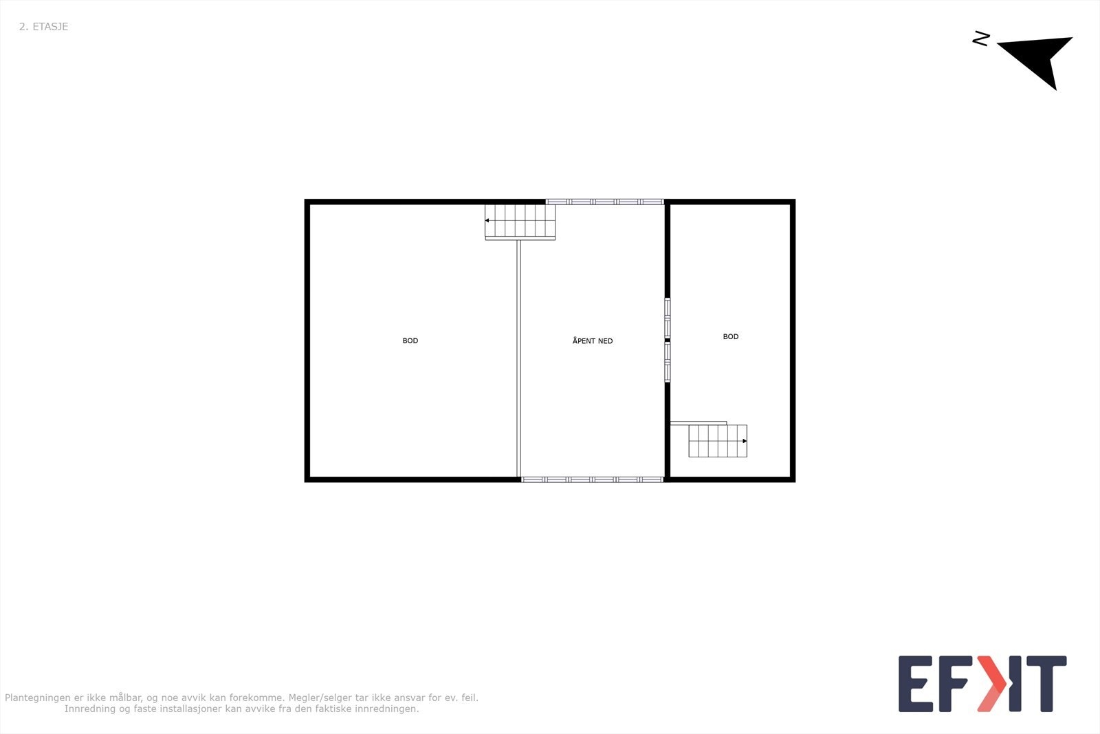 Plantegning 2. etasje/hems. Galleribilde