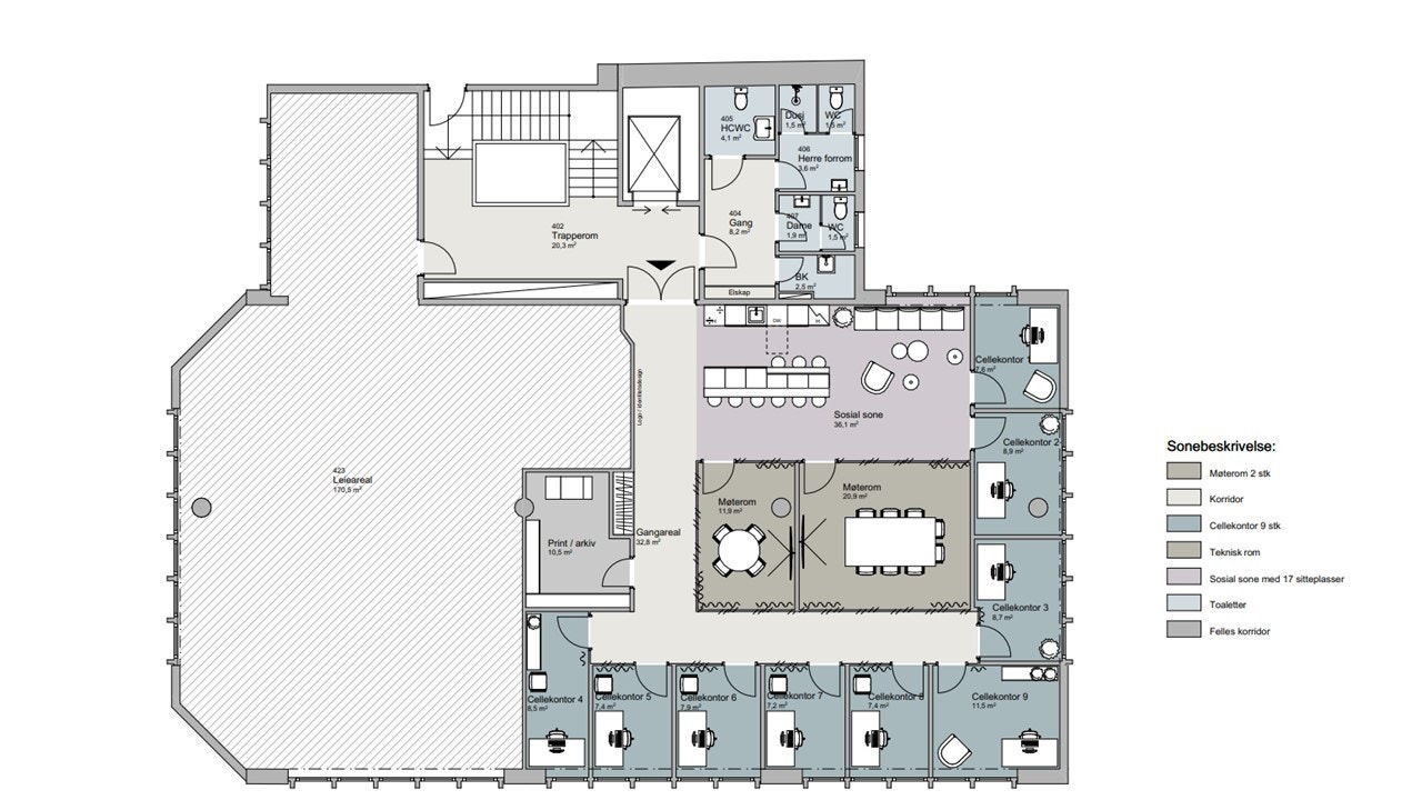 Ide planløsning Amtmand Blomsgate 1 Galleribilde