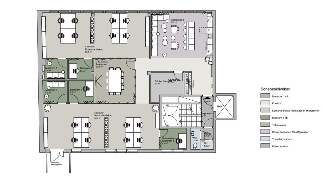 Ide planløsning Amtmand Blomsgate 1A Galleribilde