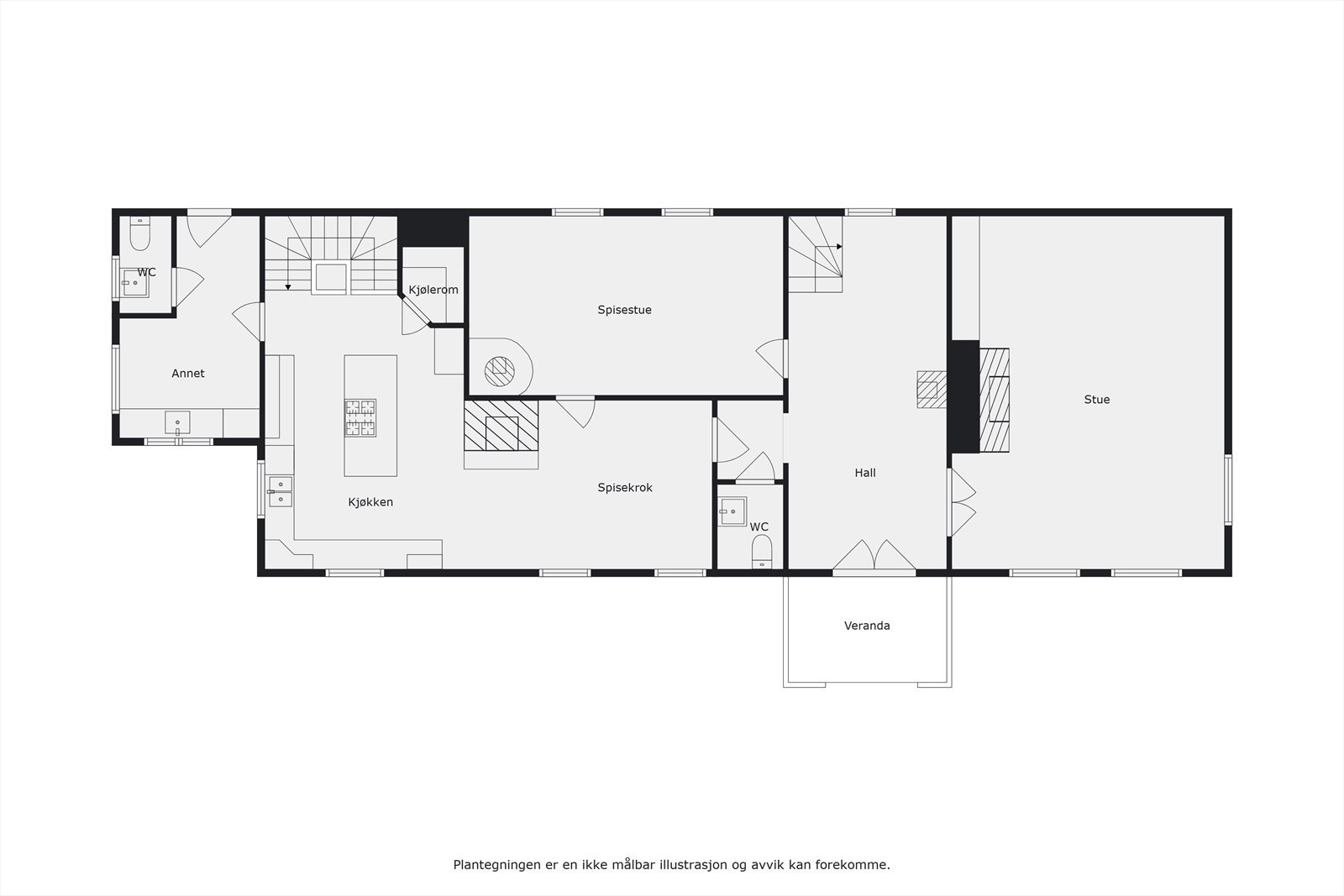 Plantegning 1. etasje hovedbygning Galleribilde