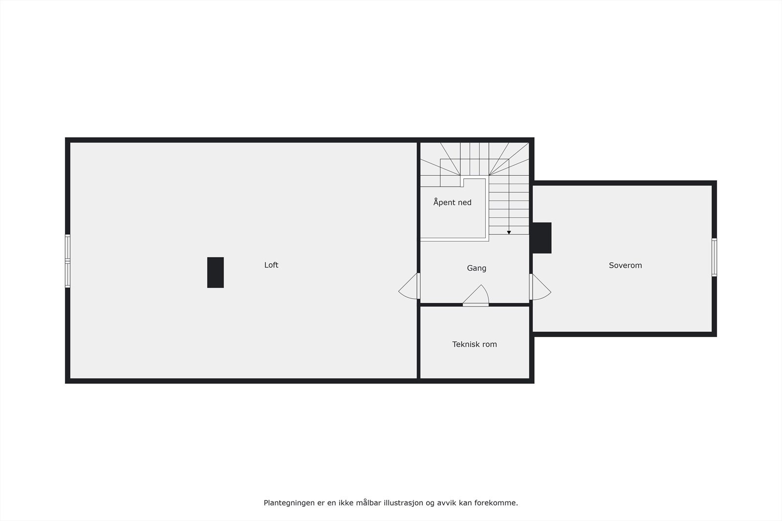 Plantegning loftetasje hovedbygning Galleribilde