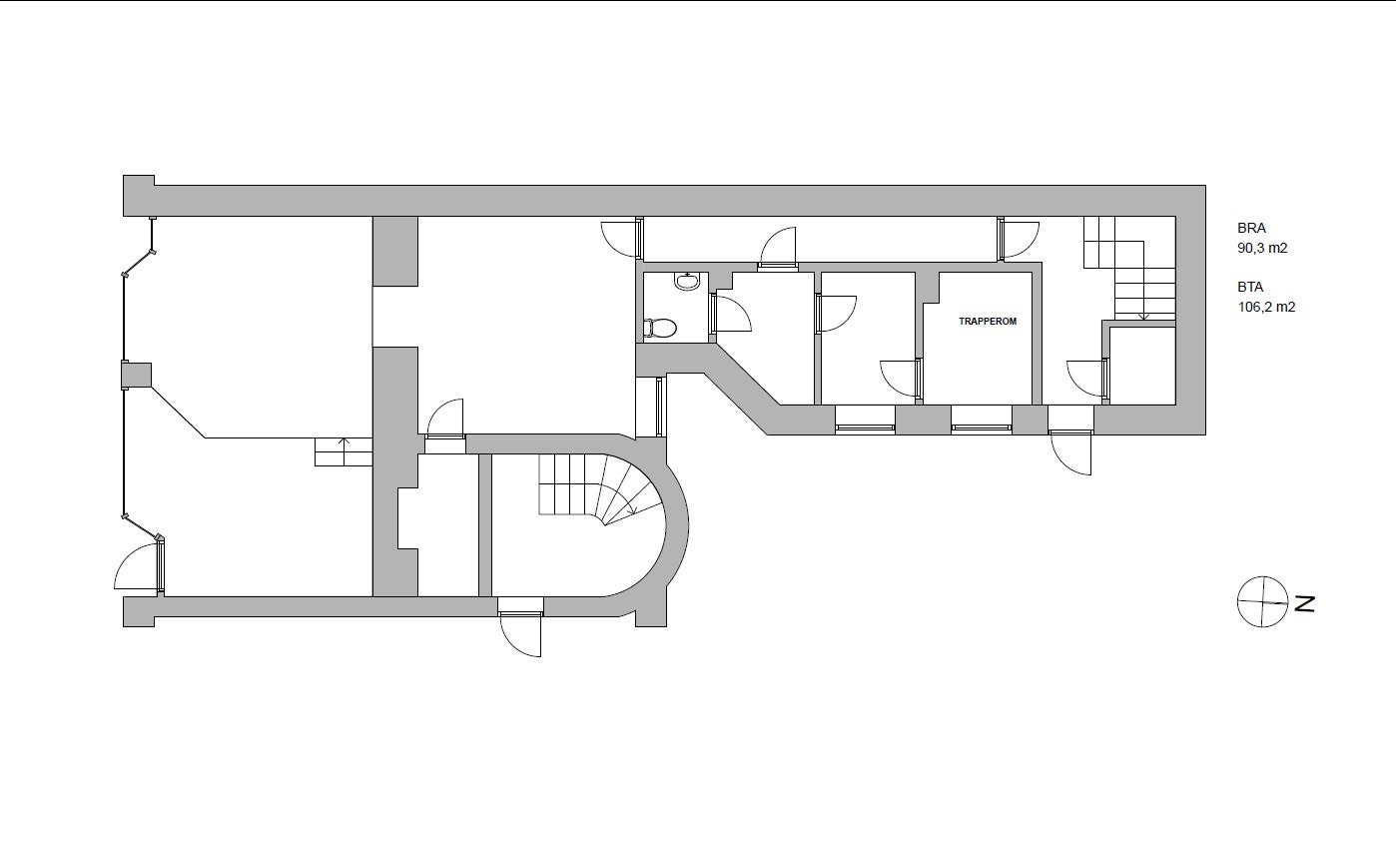 Plantegning 1. etasje Galleribilde
