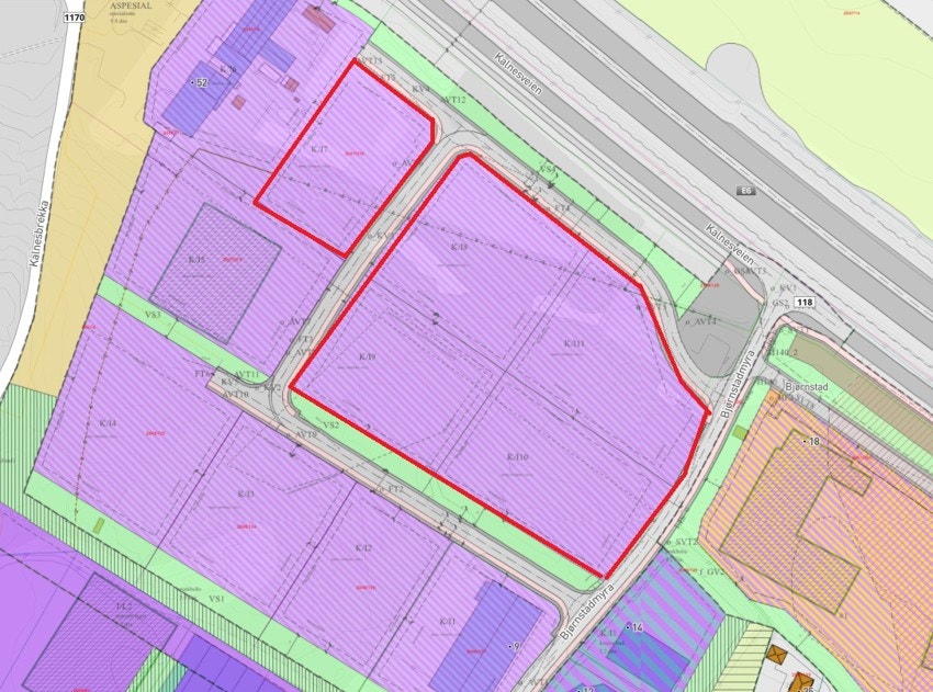 Forslag inndeling tomter - 5 stk. Galleribilde