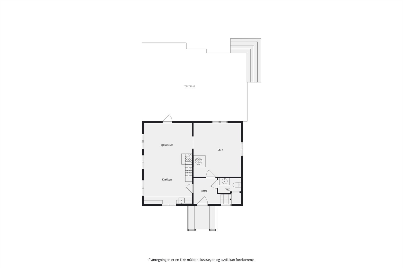 Plantegning, Våningshuset i 1. etg. Galleribilde