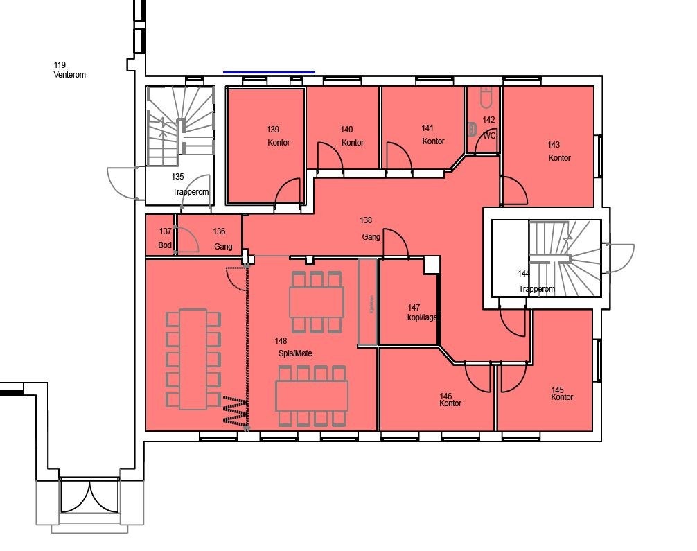Plantegning 1. etg Galleribilde