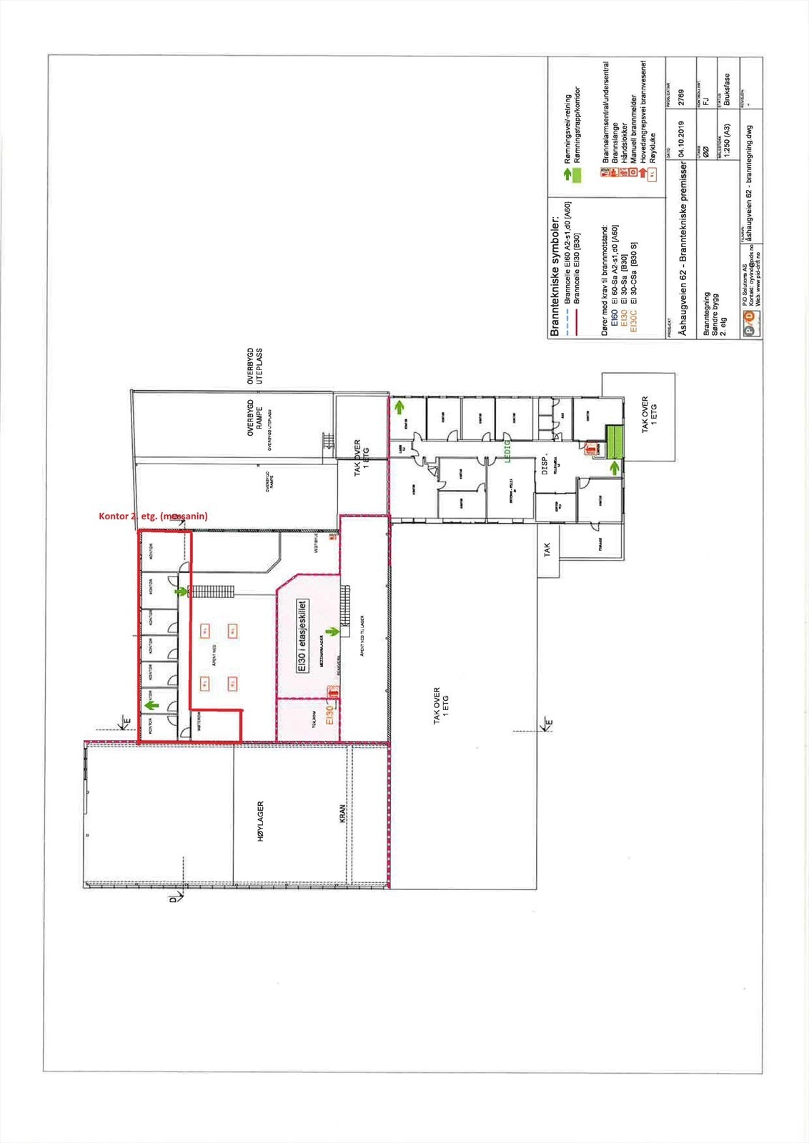 Tegning 2. etg. Galleribilde