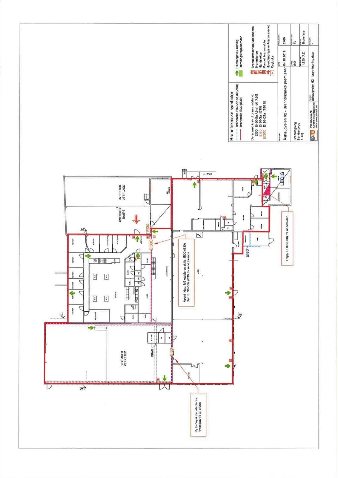 Tegning 1. etg. Galleribilde