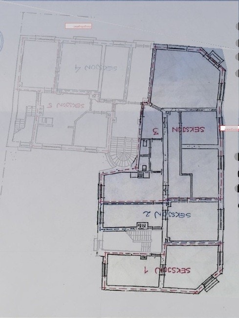 Skisse som viser seksjonering Galleribilde