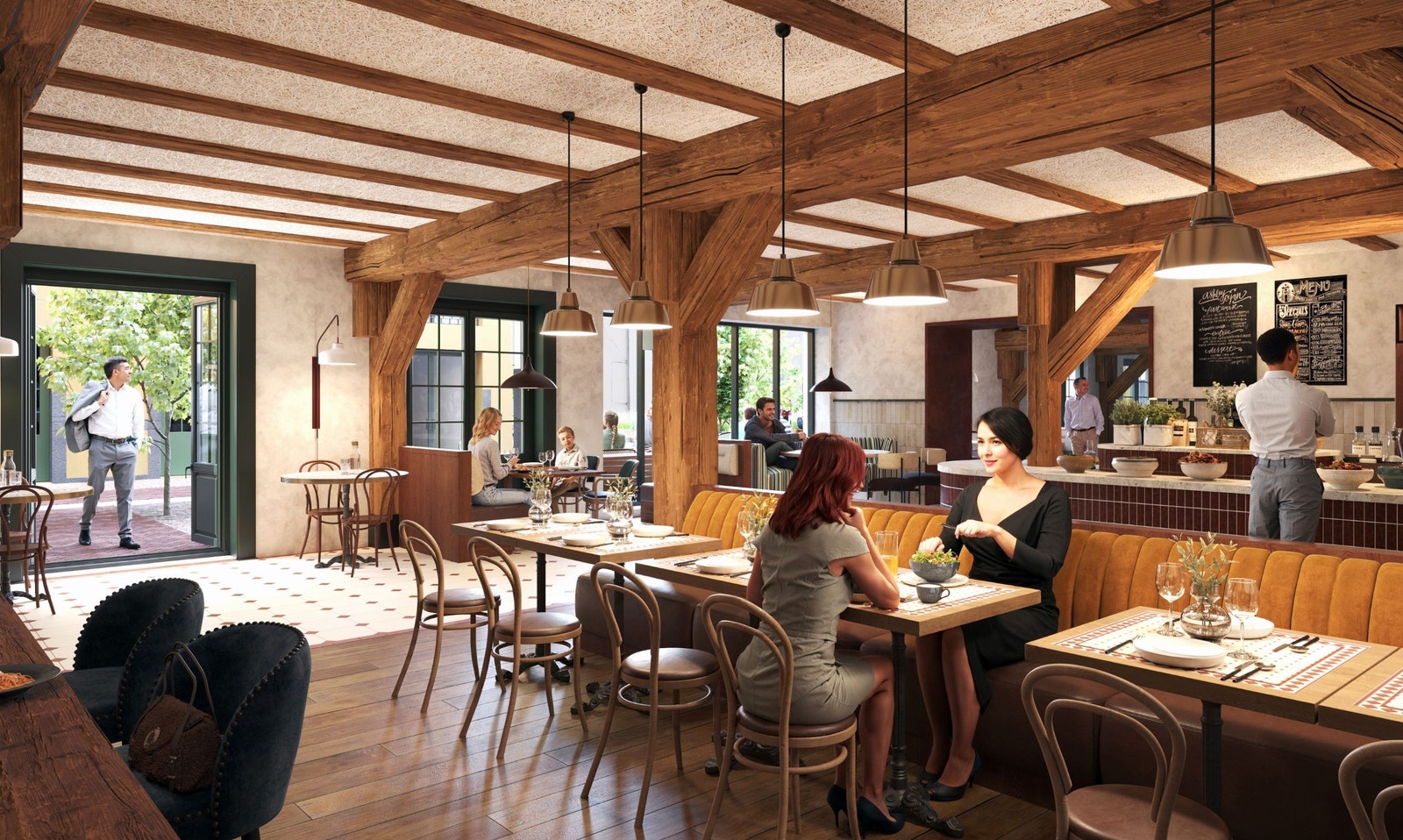 Illustrasjon bedriftsrestaurant Galleribilde