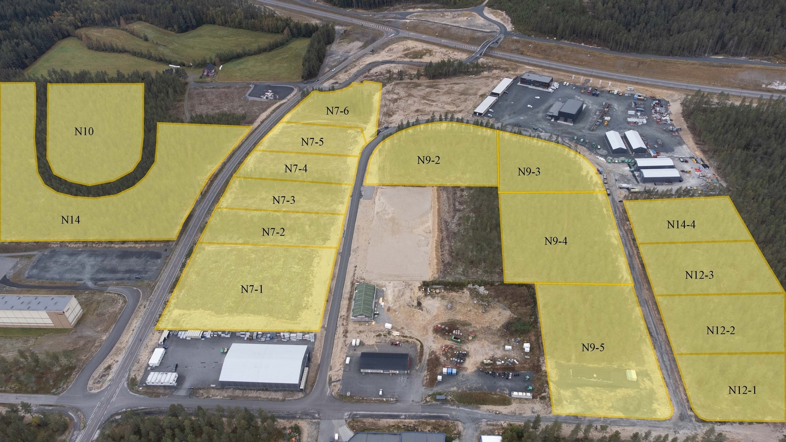 Tomter skissert Galleribilde