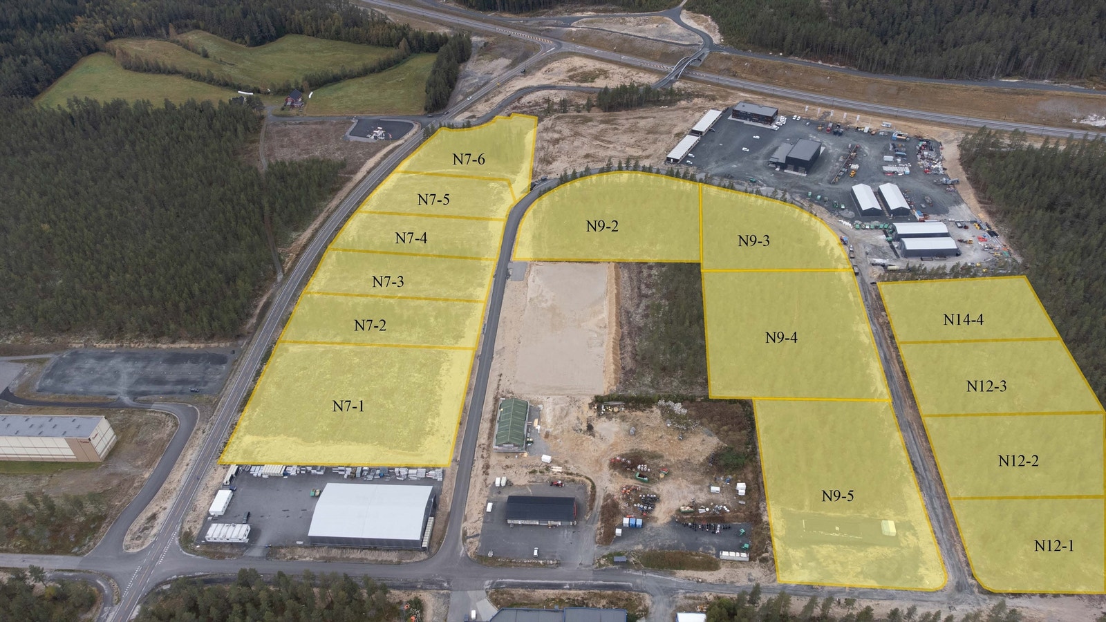 Tomter skissert Galleribilde