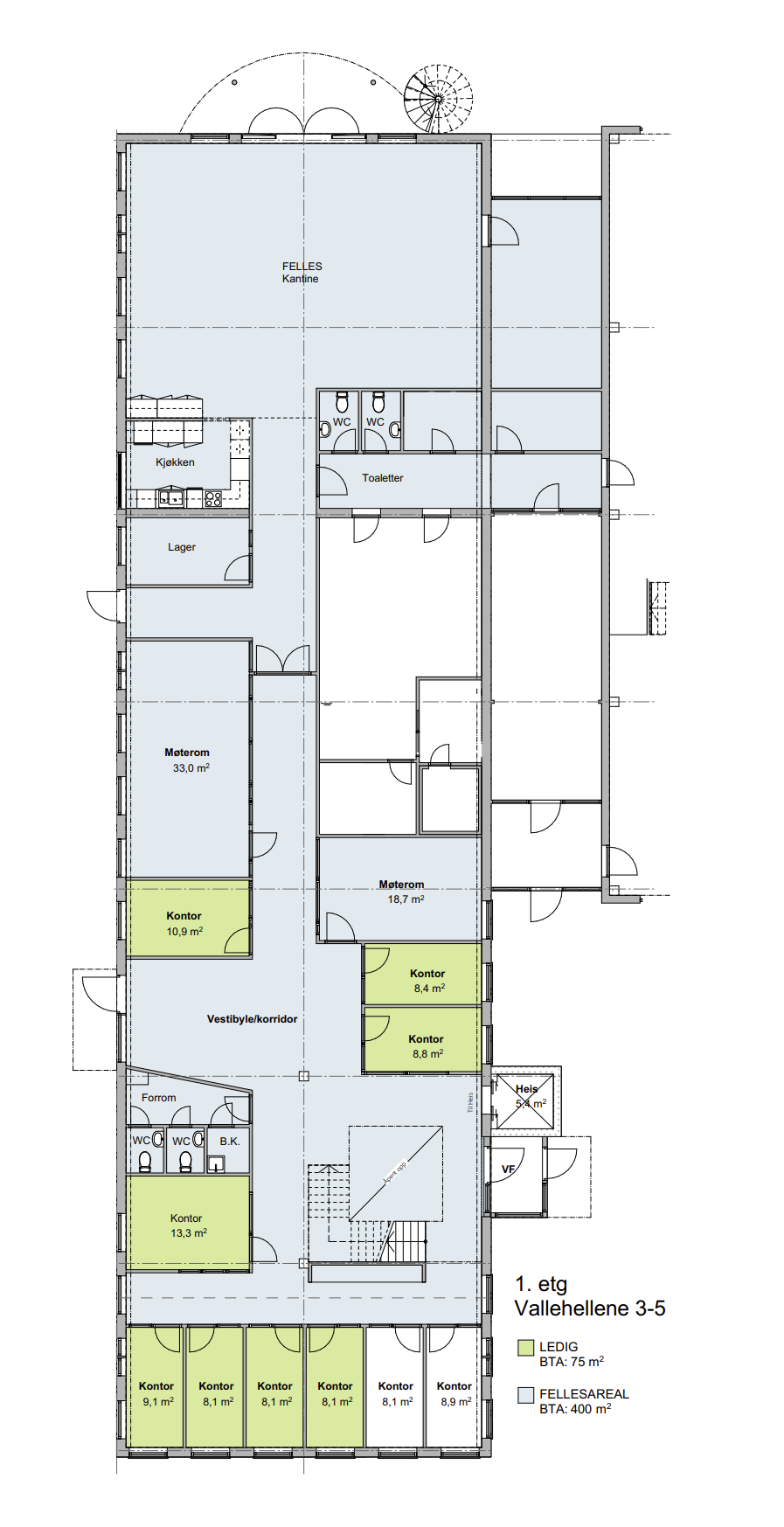 1. etg, Vallehellene 3-5 Galleribilde