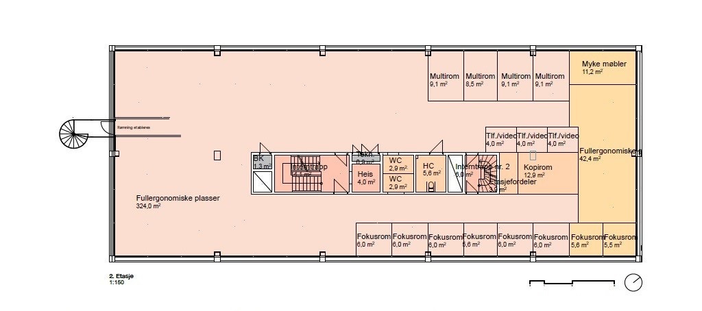 2. etg. kun eksempel på mulig romplan Galleribilde