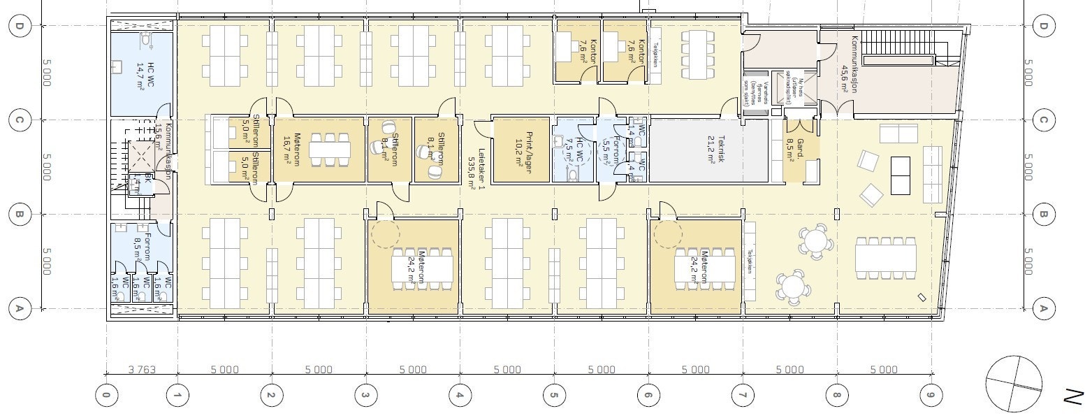 Forslag planløsning for en leietaker Galleribilde