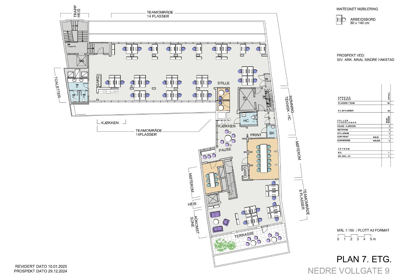 Utkast skisse - plan 7 (609 kvm BTA). Galleribilde