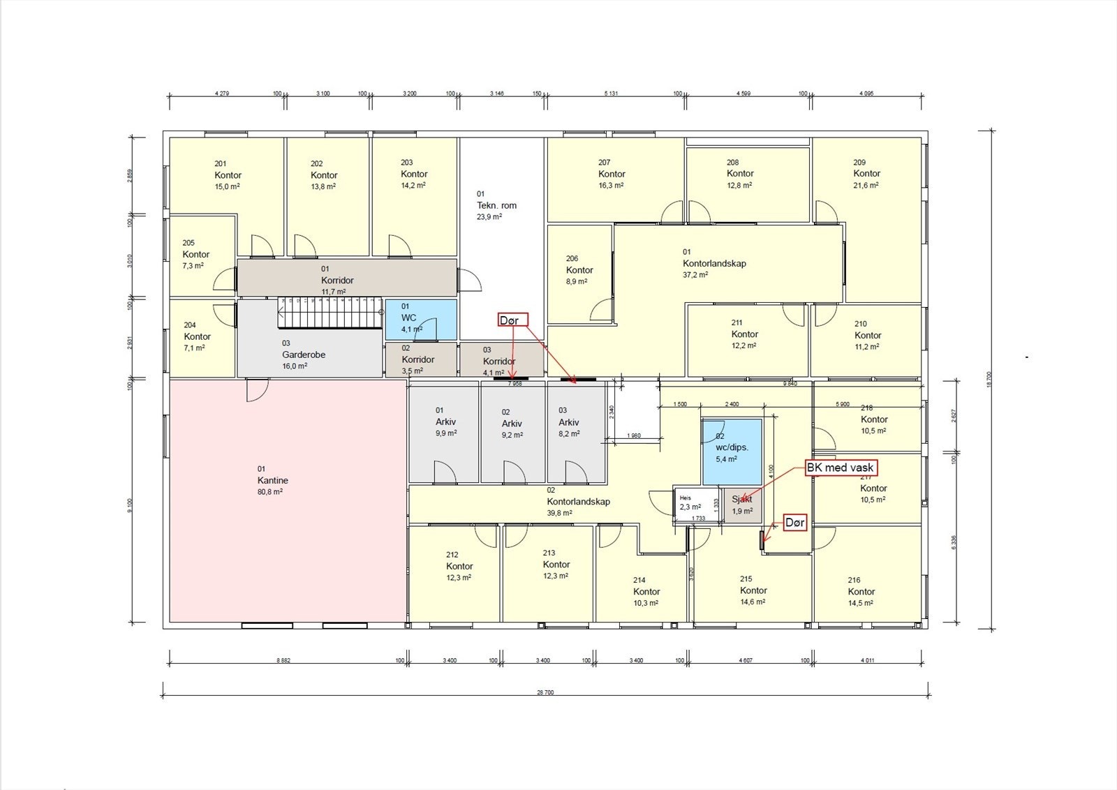 Plantegning 2.etasje Galleribilde