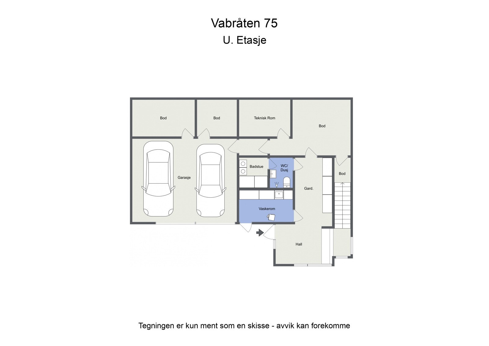 Planskisse underetasje Galleribilde