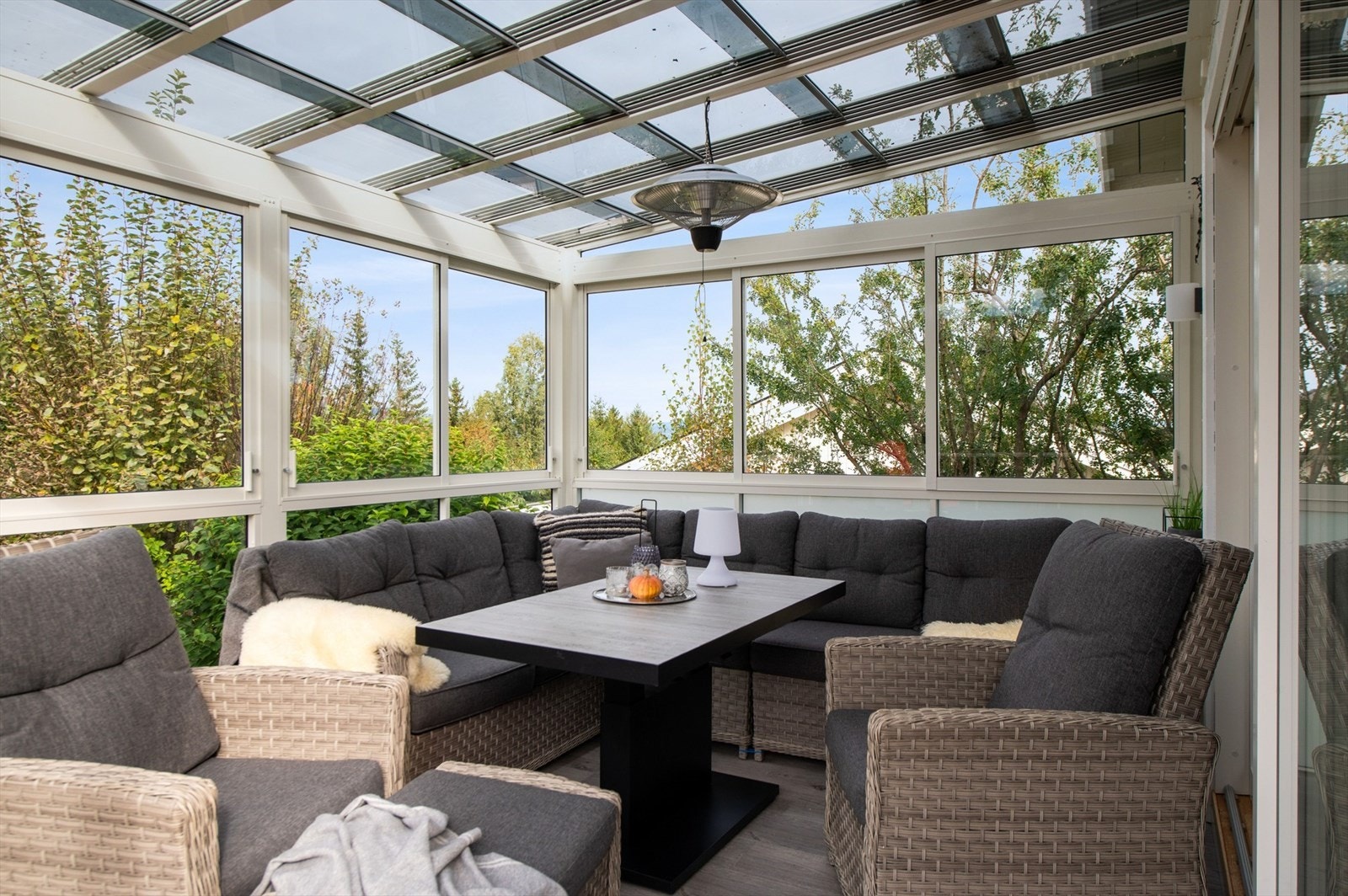 Flott å kunne sitte ute i all slags vær. Galleribilde