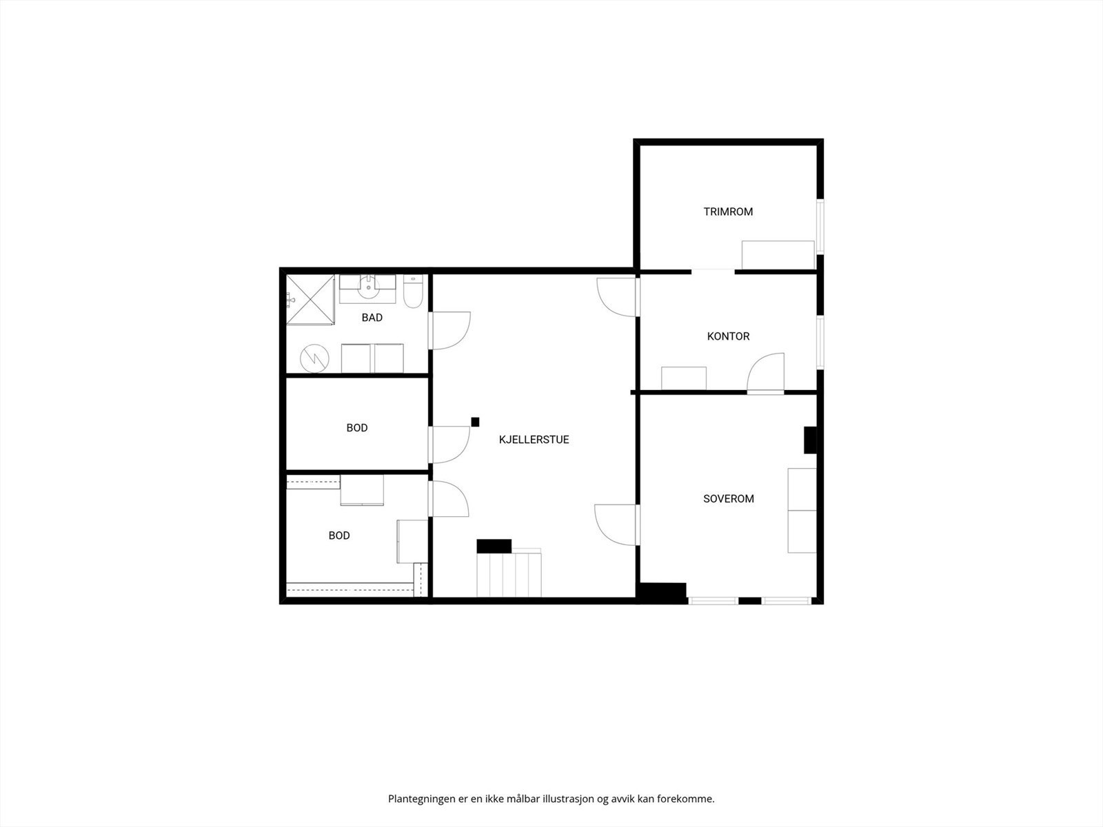 Plantegning underetasje. Galleribilde