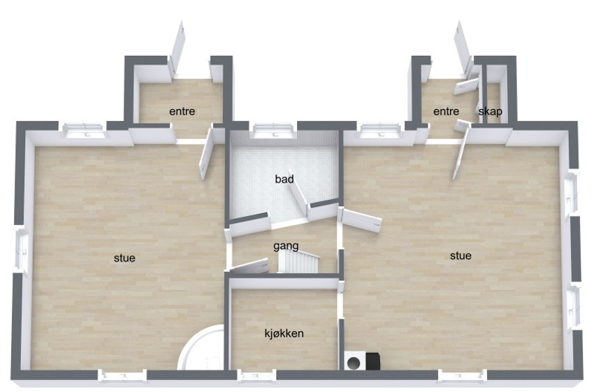 Plantegning 1. etasje Galleribilde