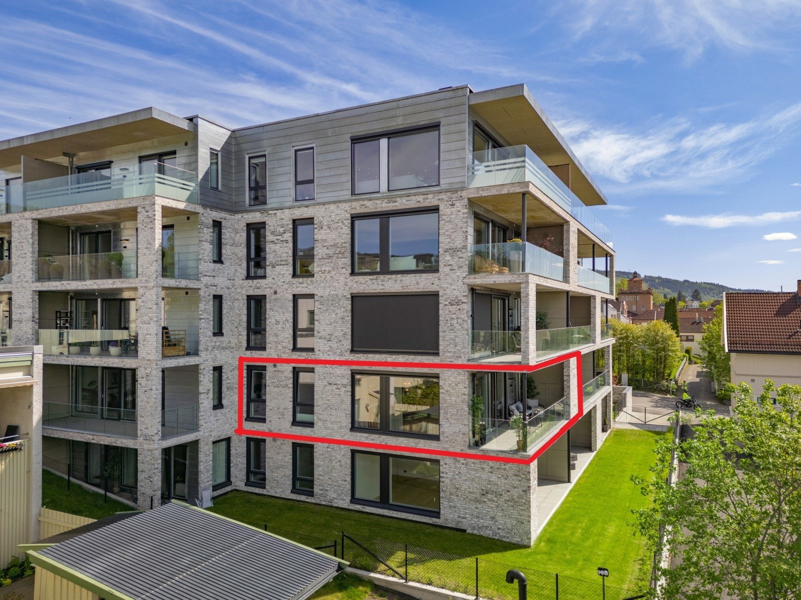 Blessum Terrasse fasade, markert Galleribilde