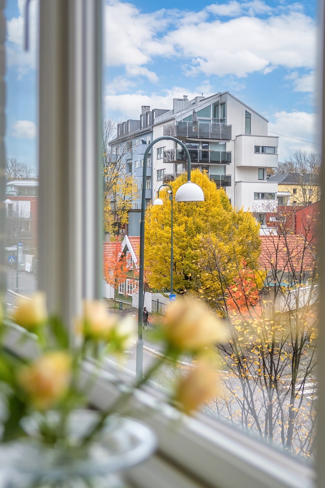 Hyggelig utsyn fra stuevindu. Galleribilde