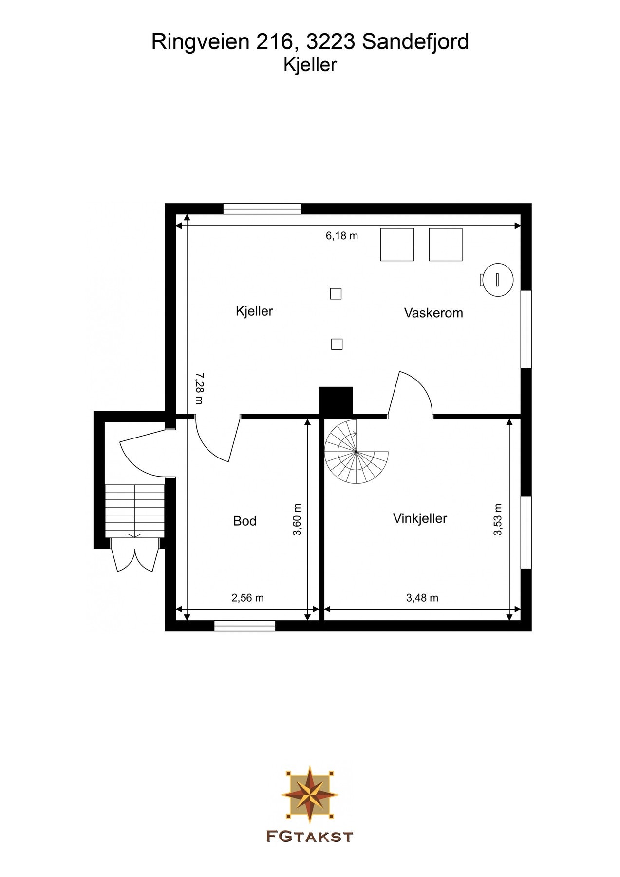 Plantegning kjelleretasje Galleribilde