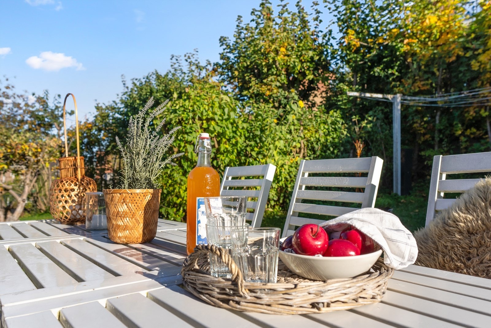 Med god plass og solrike omgivelser er dette et perfekt sted for å smale barn eller venner i hagen for sosiale sammenkomster. Galleribilde