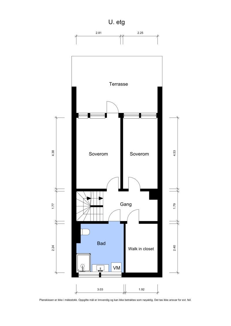 Plantegning 1. etasje Galleribilde