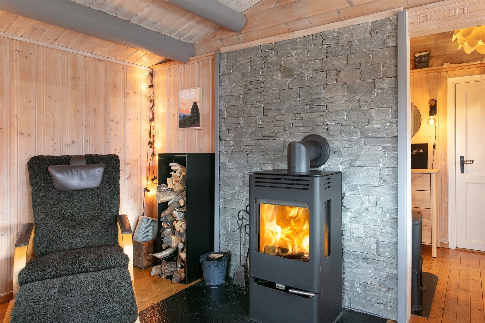 Koselig krok med peis Galleribilde