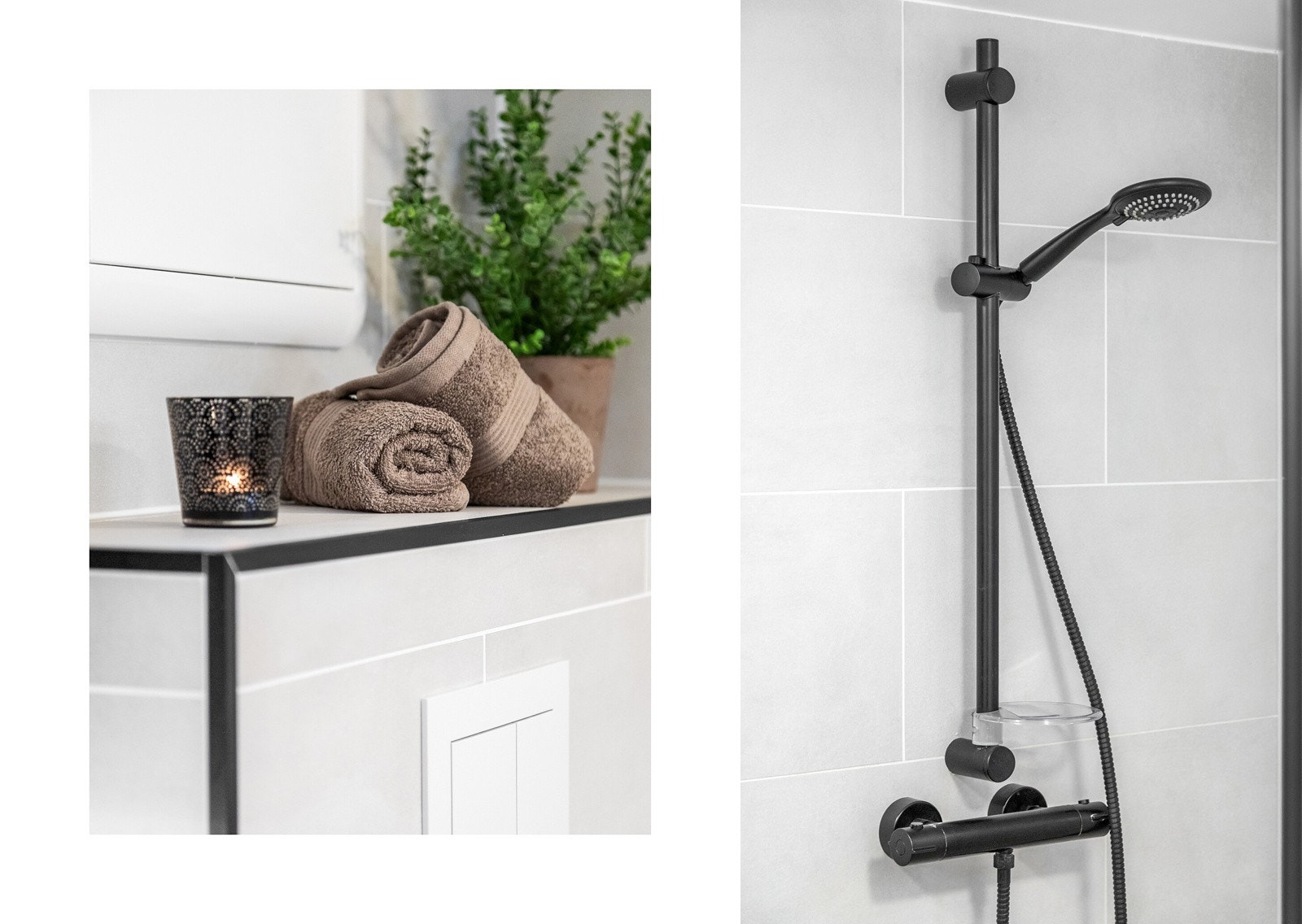 Badet har gjennomgående design med sorte detaljer. Galleribilde