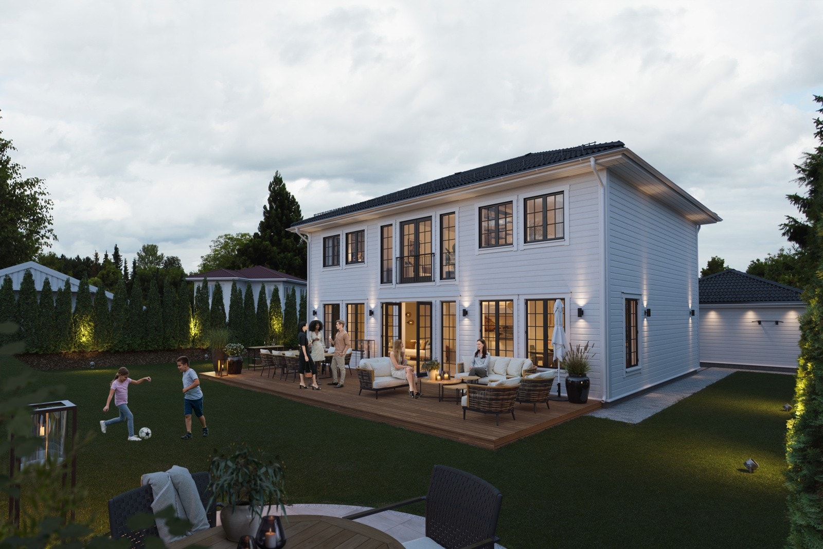 Riis Bygg AS skal oppføre eksklusiv enebolig i rolig villastrøk på Skjetten. Galleribilde