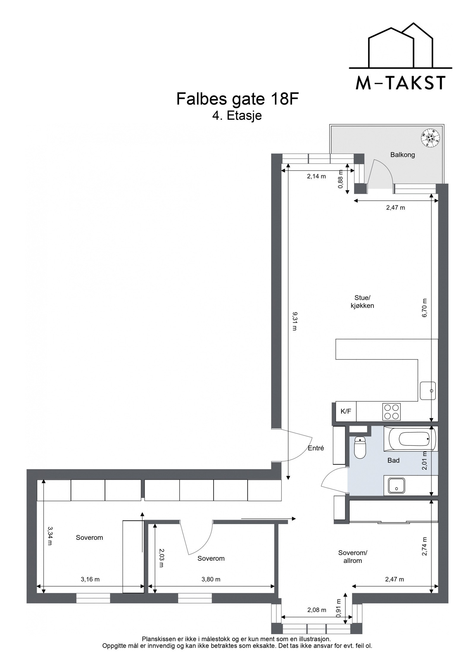 Plantegning Falbes gate 18F Galleribilde